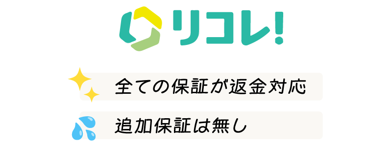 すべての保証が返金対応。追加保証はなし。